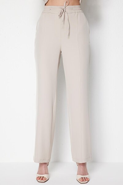 KATREGİYİM On Fashion Green Lace-Up Wide-Leg Pants