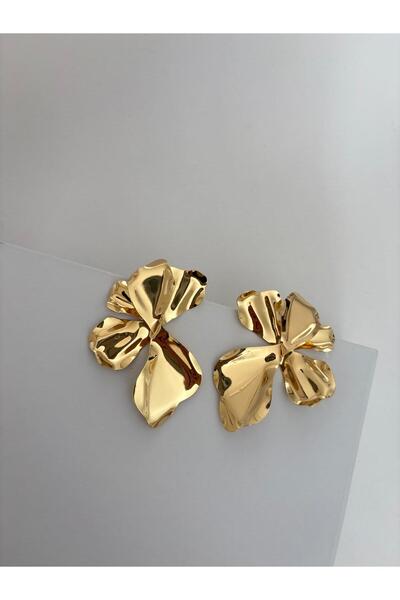 FASHION Special Series Zra Model Large Leaf Gold Color Earrings