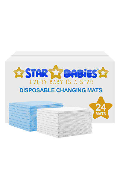 STAR BABiES - حصائر تغيير الحفاضات للاستخدام مرة واحدة (45x60 سم) كبيرة الحجم...