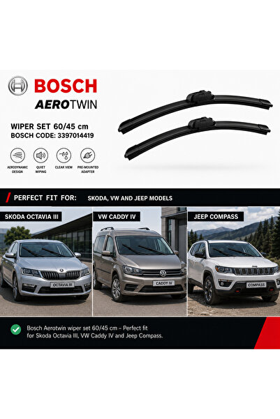 Bosch Set ștergătoare Aerotwin, 60/45 cm pentru Skoda Octavia III, VW Caddy I...