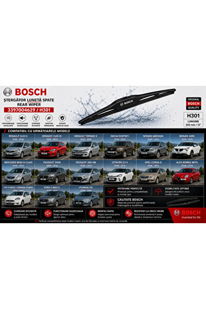 Bosch H301 3397004629 – Ștergător Lunetă Spate pentru Renault, Dacia, Nissan,...