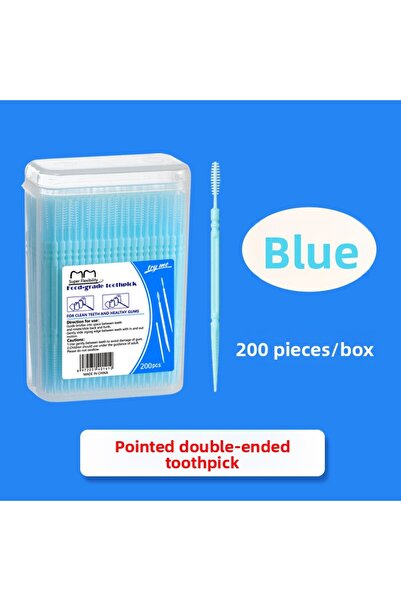 Choice1 blue 1 box High-end disposable toothpicks 200pcs ultra-fine portable ...