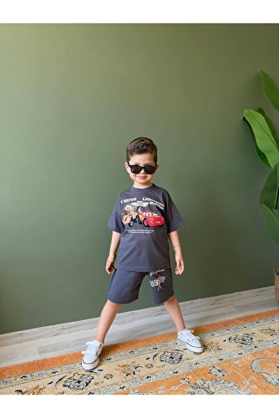 Huzeyfe Kids Şimşek Mcqueen Baskılı Erkek Çocuk Şortlu Takım