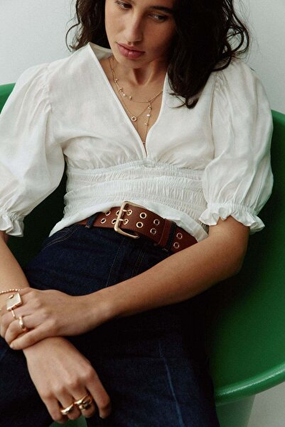 H&M Smocked-waist blouse