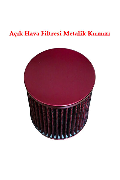 TRENDLIFEOTO AÇIK HAVA FİLTRESİ METALİK KIRMIZI GÖVDE 76MM
