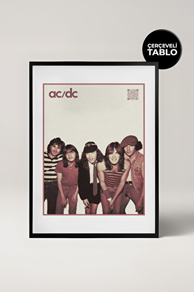 House Gorgeous AC/DC Kolekcija džinosa muzike sa QR kodom, crna ukrasna slika...