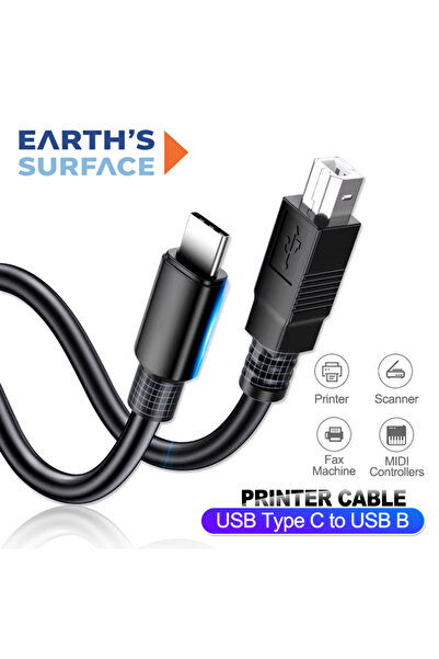 choice2 كابل طابعة USB C إلى USB B 2.0 بطول 0.5 متر، كابل عالي السرعة لطابعات...