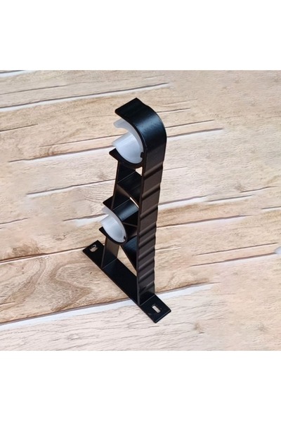 Choice black Aluminium Alloy Curtain Rod Brackets Heavy Duty Black Drapery Po...