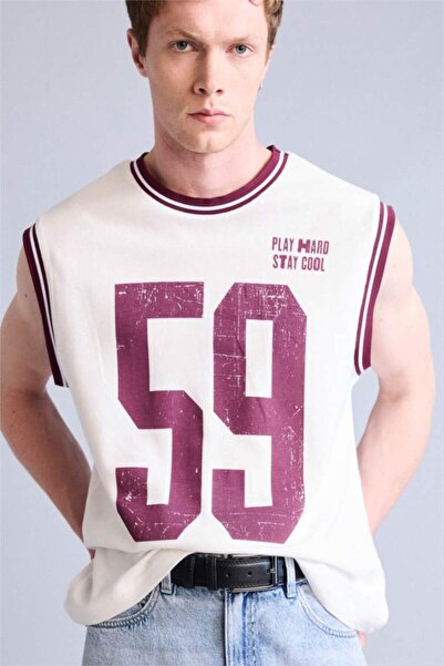 DeFacto Oversized Printed Sleeveless T-Shirt
