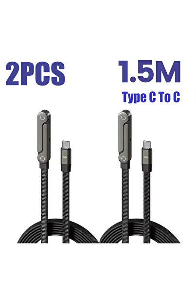 Choice1 كابل شحن سريع جداً قابل للطي بطول 1.5 متر، قطعتان، 240 واط، من النوع ...