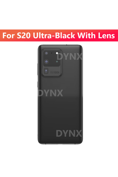 Choice غطاء خلفي زجاجي أسود لهاتف S20Ultra، غطاء خلفي زجاجي لـ SAM-S20Ultra م...