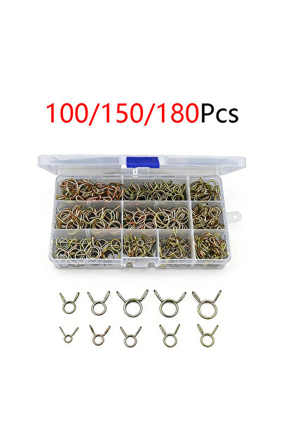 choice2 100Pcs 100/150/180PCs Oil Hose Clamps Motorcycle Scooter ATV Moped Fu...
