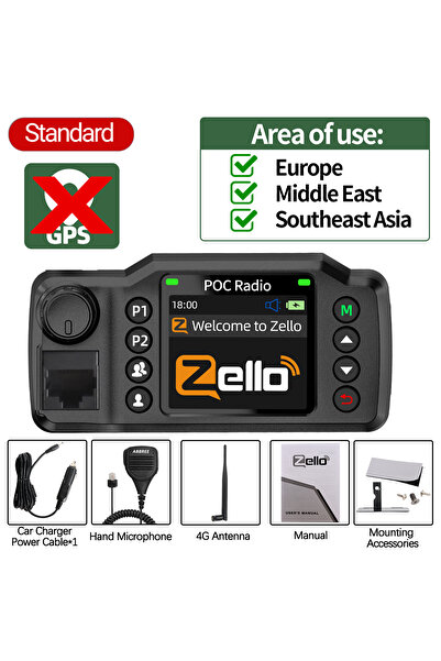 Choice3 راديو سيارة ABBREE GP-8900 Plus Mini POC مع شبكة Zello وGPS للمسافات ...