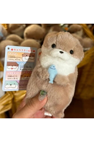 Choice MINISO سلسلة مفاتيح حيوان قطيفة على شكل ثعلب الماء اللطيف، دمية كرتوني...