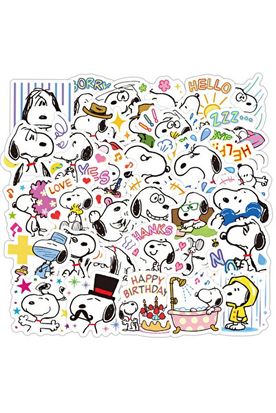 Choice1 Bandai A 40pcs Snoopy Cute Cartoon Dog Graffiti Handbook Material Mob...