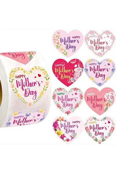 Choice 2.5CM A 500Pcs Floral Mother's Day Stickers Happy Mother's Day Labels ...