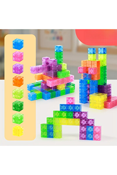 Choice4 Random 50pcs Colorful Magnetic Building Blocks Toy Transparent Magnet...