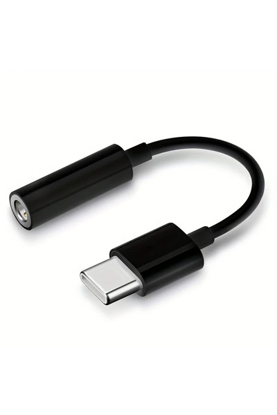 Choice4 أسود - قطعة واحدة محول كابل سماعة رأس USB-C إلى 3.5 ملم متوافق مع آيف...