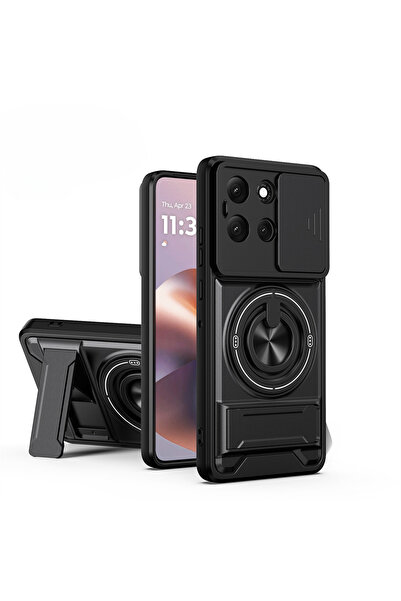 Choice59 حافظة هاتف مغناطيسية سوداء لموتورولا موتو G56، متوافقة مع موديلات G3...