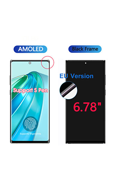 Choice10 شاشة AMOLED سوداء أوروبية مقاس 6.8 بوصة من نوع Super AMOLED لهاتف S2...