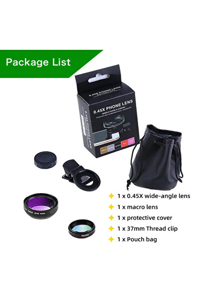 Choice 1pcs Phone Camera Lens 0.45X Super Wide Angle Lens for iphone Macro Cl...