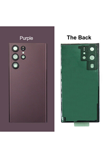 Choice3 Purple Glass Back Cover Case for S22 Ultra 5G S22U SM-S908B with Came...