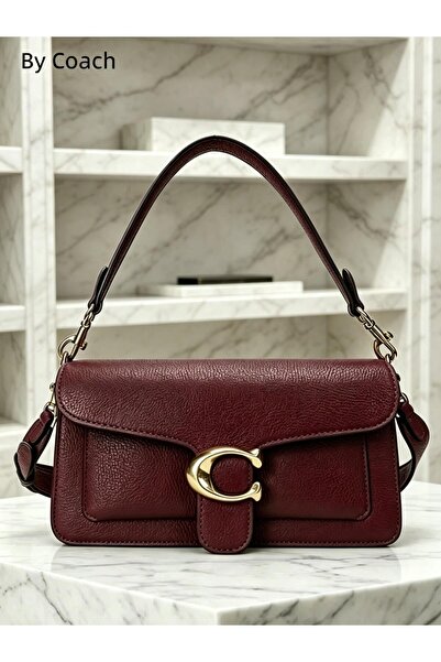 By Coach Tabby 26 Polished Pebble Leather Handle Shoulder Bag Handbag Message...