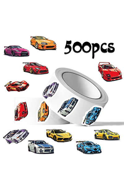Choice 500PCS 500pcs/Roll Retrofit Racing Car Cartoon Stickers Waterproof Gra...