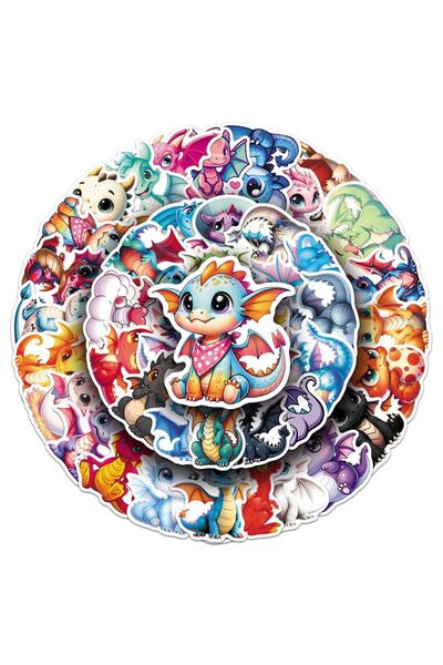 Choice 50PCS 50Pcs Kawaii Cute Baby Dragon Stickers Cartoon Western Little Dr...