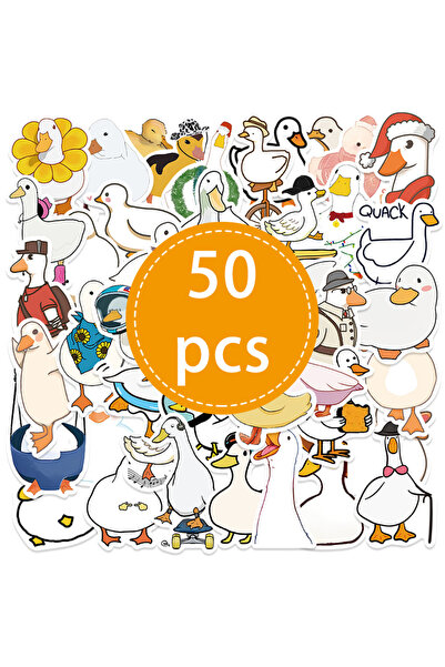 Choice 50 قطعة ملصقات كرتونية على شكل حيوانات البط، نمط كرتوني لتزيين الهواتف...