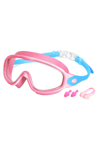 choice2 Pink-blue Colorful Kids Swim Goggles Wide Vision Anti-UV Anti-Fog No ...