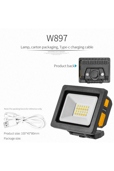 Choice مصباح محمول متعدد الوظائف W897 مع إضاءة COB، مصباح عمل قابل لإعادة الش...