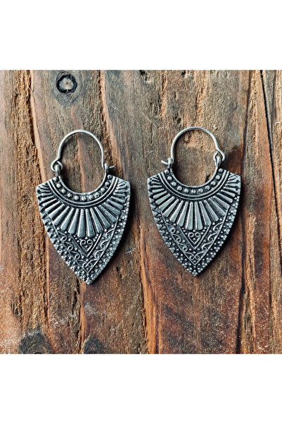 OEM Ethnic Silver Earrings | Boho Tribal Festival Statement Jewelry