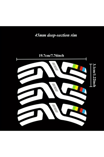 Choice 12PCS 12 4500D Blade Stickers Bike Loop Bike Rainbow Pattern 7, 76 * 1...
