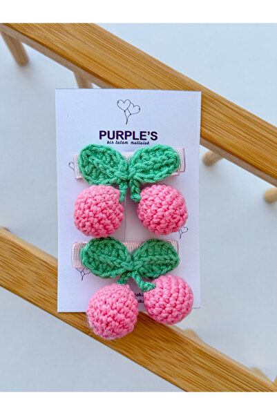 PURPLE'S BİR TUTAM MUTLULUK 2-Pack Handmade Cherries 🍒   Design Amigurumi Ba...