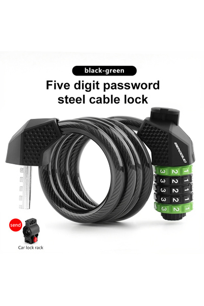 Choice1 green Bike Cable Lock MTB Road Bike Anti-theft Safety Password Bicycl...
