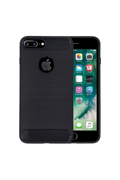 Sonique Θήκη Σιλικόνης Carbon Brushed Apple iPhone 7 Plus Μαύρο