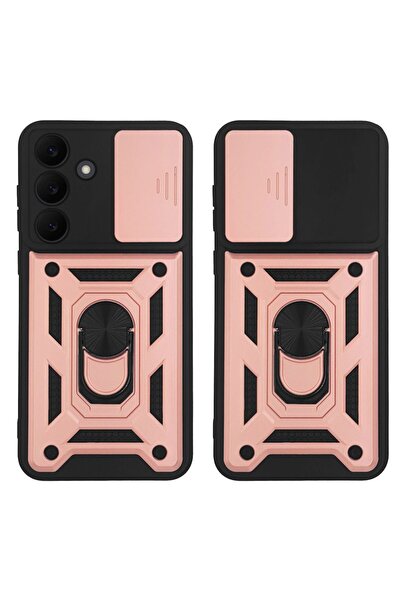 Sonique Θήκη Ring Armor CamPro για Samsung Galaxy S25 FE Ροζ Χρυσό