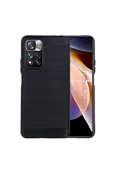 Sonique Θήκη Σιλικόνης Carbon Brushed Xiaomi Redmi Note 11 Pro Plus 5G Μαύρο