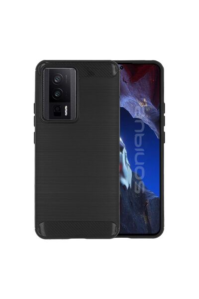 Sonique Θήκη Σιλικόνης Carbon Brushed Xiaomi Poco F5 Pro 5G Μαύρο