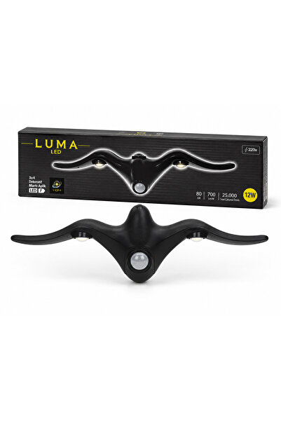 luma Led Martı Aplik 12W Siyah LED Duvar Apliği 220V