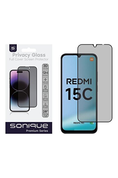 Sonique Privacy Glass Premium Series HD Full Cover 9H Xiaomi Redmi 15C 4G / R...