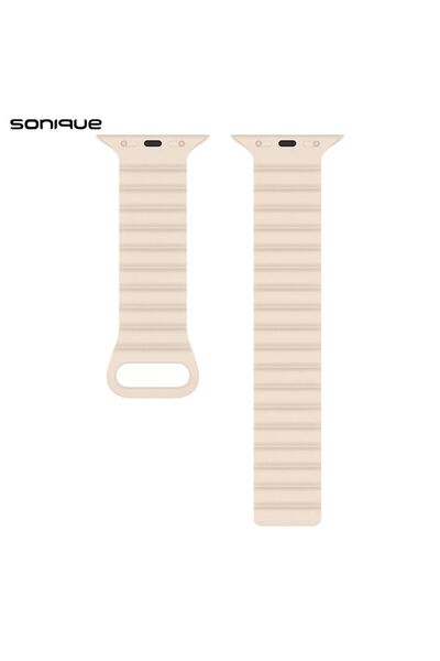 Sonique Λουράκι Σιλικόνης Wavy Magnetic Band για Apple Watch (38/40/41MM) Μπεζ