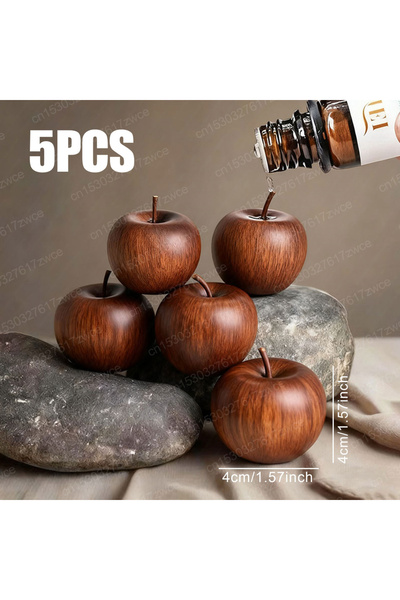 Choice3 Black Apple-5PCS Natural Wood Aroma Diffuser Car Home Office Tabletop...