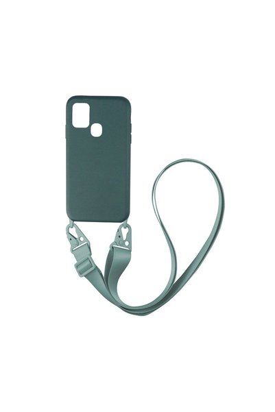 Sonique Θήκη Σιλικόνης με Strap CarryHang Samsung Galaxy A21s Πράσινο Σκούρο