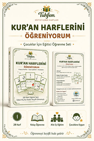 TUHFEM Kur’an Harflerini Öğreniyorum 28 Harf Çocuk Eğitim Seti