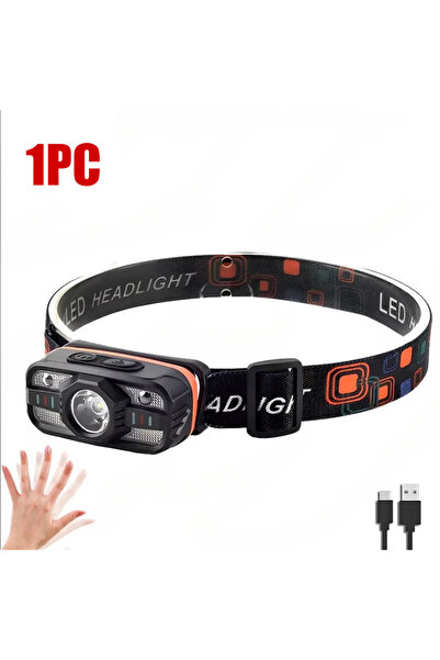 choice2 WH0188-1PC 6 Lighting Modes USB Rechargeable LED Headlamp Portable Li...