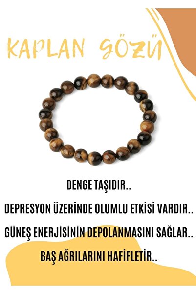 LADIN DOGALTAŞ Kaplan Gözü Doğal Taşlı Unisex Bileklik