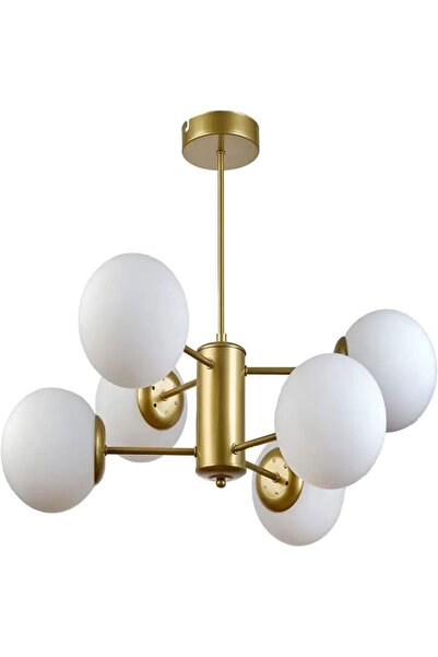 luminastar Βίντατζ πολυέλαιος, 6 λευκές σφαίρες x E27, διάμετρος 70 εκ., μπρονζέ