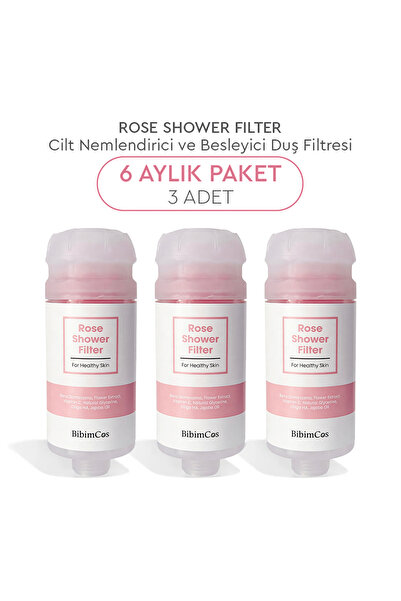 Bibimcos Rose Shower Filter - Gül Özlü Duş Filtresi 3'lü (6 Aylık Paket)